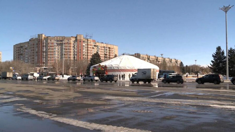 Юрту на 500 человек установили в Усть-Каменогорске в честь праздника Амал